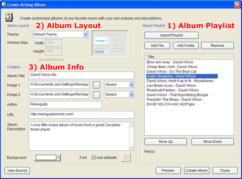 Create Album - Add music and customize your mixed music album